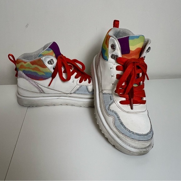 UGG Shoes - UGG Pride Hiker Sneakers - Cali Collage Rainbow High Top - Treadlite Sole